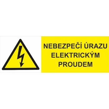 Nebezpečí úrazu elektrickým proudem samolepící vinylová fólie 150 x 50 mm