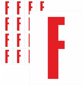 Speciální papír Písmena samolepící červená F samolepící vinylová fólie velikost znaku 150 mm