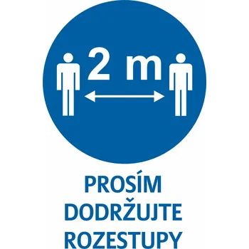 Dodržujte rozestupy - kruh m 200 x 150 mm