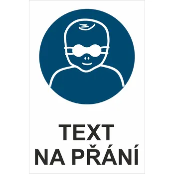 Ochrana očí - Váš text samolepící PVC fólie 150 x 100 mm