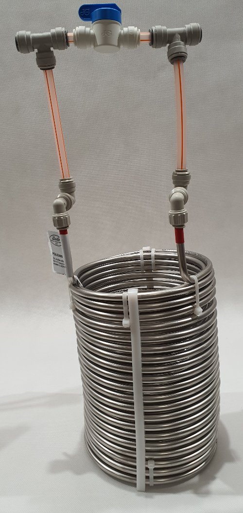 Chladící šnek - smyčka 22m s uzávěrem (řízené kvašení a vymražování moštů)