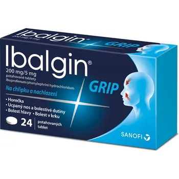 Lék na bolest, zánět a horečku Ibalgin Grip 200 mg/5 mg 24 tbl.