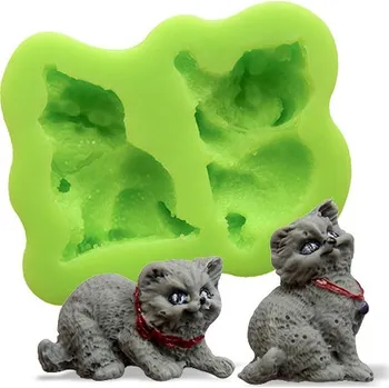 Jedlá dekorace na dort Silikonová formička 2 kočky