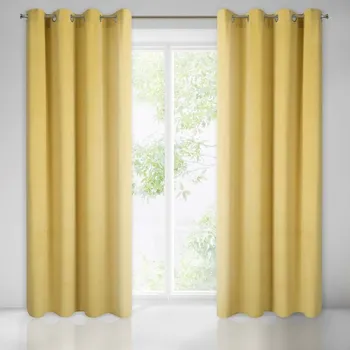 Závěs Dekorační závěs s kroužky PORTOS mustard/hořčicová 140x250 cm (cena za 1 kus) MyBestHome