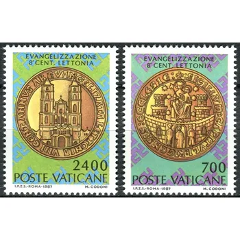 Poštovní známka (1987) MiNr. 911 - 912 ** - Vatikán - 800. výročí křesťanské činnosti v Lotyšsku