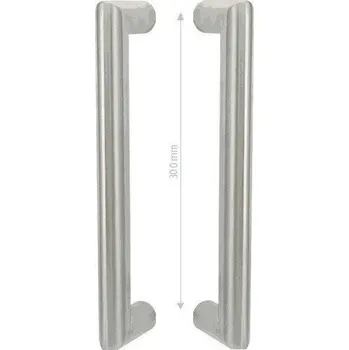 Dveřní kování COBRA Madlo na dveře nerezové 30 cm INOX D - pár