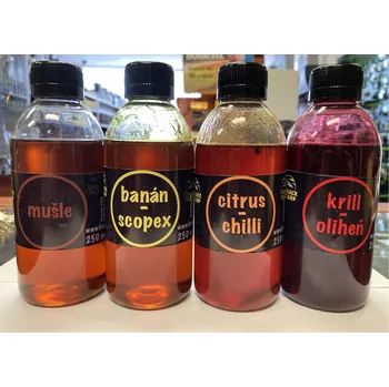 Návnadová surovina Black Carp Boostery 250ml Příchuť: Ryba/Česnek