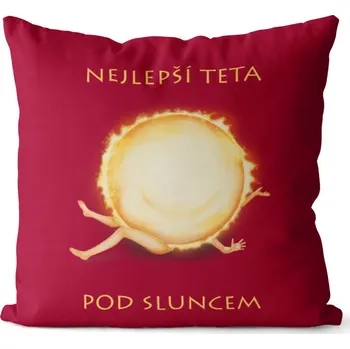 Dekorativní polštářek Polštář Nejlepší teta pod sluncem (Velikost: 40 x 40 cm)