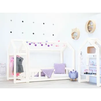 Dětská postel ELIS DESIGN Domečková postel se zábranou a volitelnou výškou nožiček premium bílá rozměr lůžka: 80 x 190 cm, šuplík, nožičky: s nožičkami, bez šuplíku
