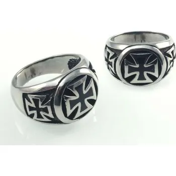 Prsten RiverSperky. Prsten, chirurgická ocel, Válečný kříž No.8. OCPRST210003