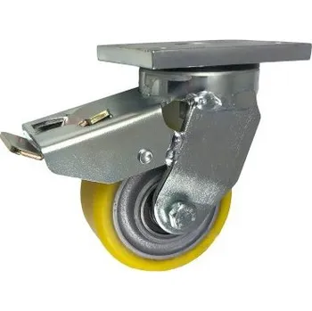 Pojezdové kolečko Polyuretanové kolo 100 mm otočná vidlice s brzdou