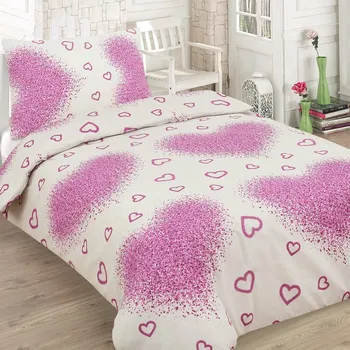 Povlečení Numberoplus Bavlněné povlečení HEART fialová