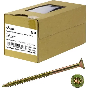 Šroub DEMA Šrouby do dřevotřísky částečný závit 6x160/66 T30, 1 kg
