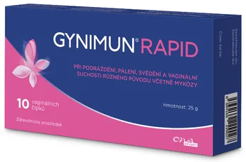 Intimní hygienický prostředek Gynimun Rapid 10 vaginálních čípků