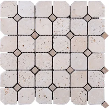Obklad Mozaika Travertin Light HEX 30,5x30,5x1 cm