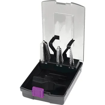 Příslušenství k nářadí Stupňovité vrtáky, sada 3 ks, 4 – 30 mm