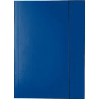 Lesklé kartonové desky Esselte A4, 3 chlopně, gumička, tmavě modrá