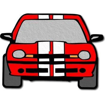 Pelisport Filcové auto 2 tištěné červené auto