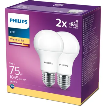 Žárovka Philips P4095 LED 11W E27 teplá bílá 2 ks