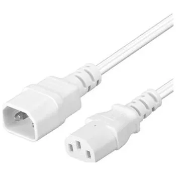 Kabel PremiumCord Prodlužovací kabel síť 230V, C13-C14, bílý 2m
