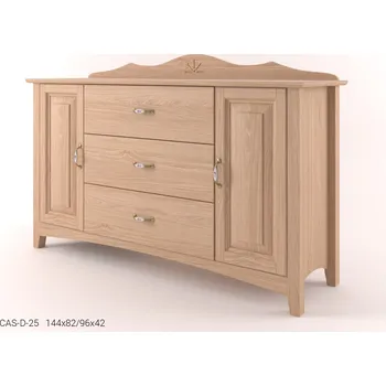 Komoda Stylová komoda kombinovaná široká - dubový prádelník CASTELLO D25