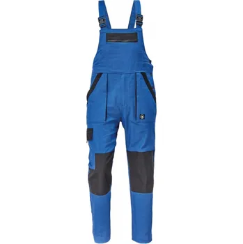 montérky Cerva Kalhoty pracovní s laclem MAX NEO středně modrá/černá 66