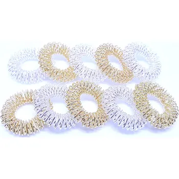 Prsten Masážní prstýnek 22mm - SU-JOK Sada 10 kusů Barva: Zlatý