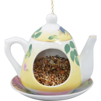 Krmítko pro ptáka Závěsné krmítko pro ptáky konvička žlutá