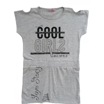 Dívčí tričko TURECKÁ MÓDA DÍVČÍ TRIČKO/TUNIKA "COOL GIRLS" Barva: šedá, Velikost: 176