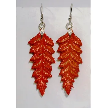 Náušnice Kožené náušnice č.4 Barva: Oranžová