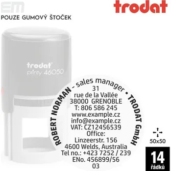 Razítko Trodat 46050 [50x50mm] - pouze gumový štoček