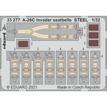 Plastikový model Eduard 1/32 A-26C Invader seatbelts STEEL (HOBBY BOSS)