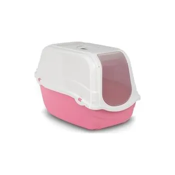 Toaleta pro kočku Record WC kryté pro kočky 57 x 39 x 41 cm s filtrem růžové