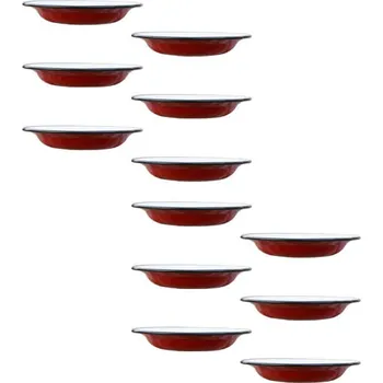 Souprava smaltovaných mělkých talířů, průměr 22 cm 12 ks