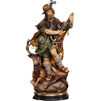 Vánoce Ornatis Svatý Hubert Provedení: Malované, Velikost stojících figur dospělých postav: 12 cm Dřevěná vyřezávaná ručně malovaná soška Svatý Hubert