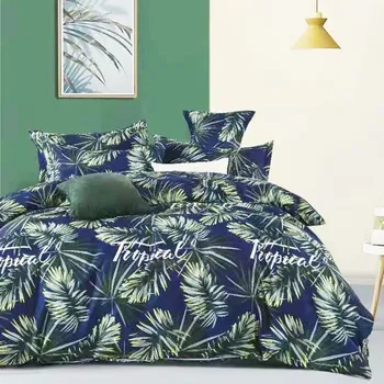 Povlečení Numberoplus Bavlněné povlečení na dvoulůžko + prostěradlo ZDARMA - Zelené borové větve