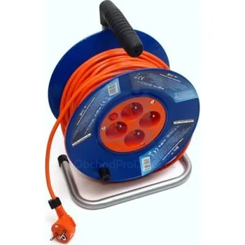 elektrický kabel Přívod prodlužovací na bubnu, 4 zásuvky,10A max. buben 30 m 10 A, balení 1 ks