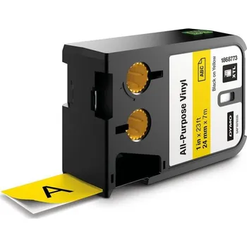 Pásek do tiskárny Páska Dymo XTL, 24mm (vinyl) žlutá, černý tisk, 7m