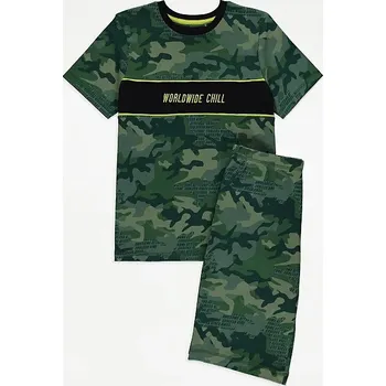 GEORGE CHLAPECKÉ PYŽAMO "WORLDWIDE CHILL" Barva: khaki, Velikost: 8-9 let (134)