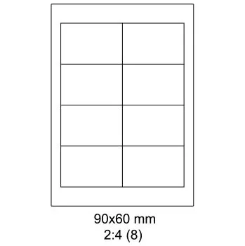 Samolepící etiketa Print etikety Emy 90x60 mm, 8ks/arch, 100 archů, samolepící