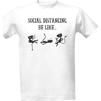 Pánské oblečení Tričko s potiskem Social distancing pánské