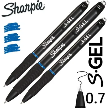 Gelové pero Sharpie S-GEL - klikací, 0.7 mm modré 3ks