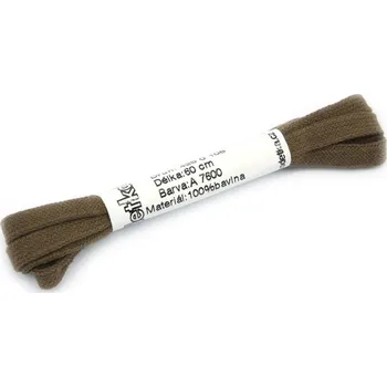 Tkaničky bavlněné ploché 60 cm - hnědé 4250108