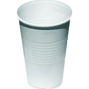 Jednorázové nádobí Kelímek plastový 0, 3 lt., bílý, přebal po 100 ks