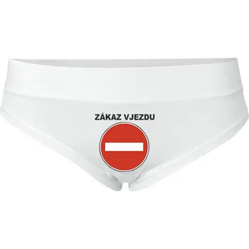 Kalhotky Kalhotky - ZÁKAZ VJEZDU, Barva látky černá, Střih Tanga, Velikost XS