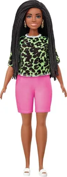 Panenka Barbie modelka s tričkem s neonovým leopardím vzorem