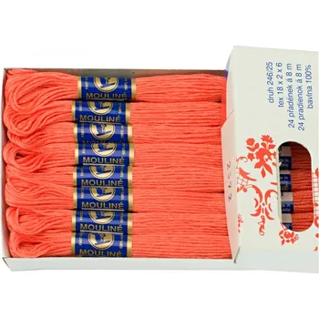 Příze Snový svět 2372 - Bavlněná vyšívací příze Mouline lososová