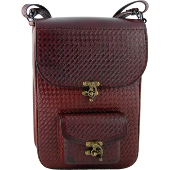 Zubíček Lesnická brašna s kapsou - hnědá hovězina Varianta: zdobená