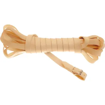 Vodítko pro psa Zubíček Plochá barvářská šňůra ukončená přezkou - šíře 20 mm, přírodní Délka: 6 metrů