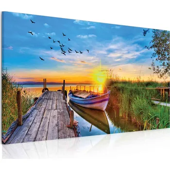 Obraz Malvis ® Obraz jezerní přístav Velikost (šířka x výška): 55x30 cm